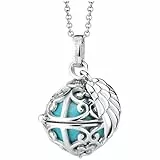 Engelsrufer Damen Halskette aus Sterling Silber mit Klangkugel Anhänger Silber in der Größe XS mit türkisfarbener Klangkugel, Karabinerverschluss, nickelfrei, Größe: 45+5 cm, ERN-ER23-26-XS