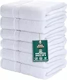 Utopia Towels - 6er-Pack mittelgroße Badetücher aus 100% Baumwolle mit Aufhängeschlaufen, 60x120 cm Duschtuch, weiche und saugfähige Handtücher (Weiß)