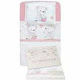 GOYSILA Beistellbett Bettwäsche Set 4-TLG 100% Baumwolle Oeko-Tex Baby Bettwäsche-Set Kompatibel mit Chicco Next2Me Dream Magic Kinderkraft UNO Cam Cullami Babybett Spannbettlaken Kissenbezug Bären