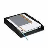Relaxdays Briefablage stapelbar, DIN A4 Papier, Büro, Schreibtisch, Dokumentenablage Bambus, HBT 6 x 25 x 33 cm, schwarz