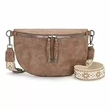 YISUOHOOM Bauchtasche Damen Umhängetasche klein Crossbody Bag Veganes Leder Brusttasche kleine tasche damen Khaki Geschenke für Frauen