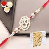 Ghasitaram Gifts Rakhi for Brother Rakhis Online- The Sparkle of Heavenly Divine Blessings for My brother Rakhi with 200 gms of Soan Papdi