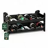 ARTECSIS® Weinregal stapelbar & modular erweiterbar Kunststoff für 12 Weinflaschen (schwarz) - Stabiles Flaschenregal & Getränkeregal Gastronomie-Qualität - Flaschen Weinständer & Weinflaschenhalter