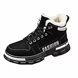 Chanpning Herren Leder Winterstiefel, 2024 Neu stiefel für Herren, Herren Schneestiefel Winter Wasserdicht Stiefeletten Warme Pelz für Outdoor Booties Mode Slip On Schuhe