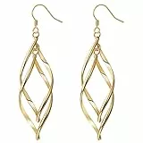 Vogem Twist Ohrringe hängend für Damen und Mädchen, spiralförmige Haken-Ohrringe zum Aufhängen, hypoallergen, Modeschmuck, Geschenk