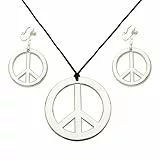W WIDMANN MILANO Party Fashion 7897H - Hippie Set, Kette mit Ohrringe, Peace, Flower Power, Schmuck, Mottoparty, Karneval