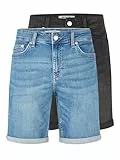 Only & Sons Kurze Jeans Herren ONSPLY 2er Pack Regular Fit Shorts Basic Hose Denim Bermuda Sommerhose Einfarbig, Größe:L, Farbe:Medium Blue/Black (22029141)