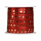 Poly - Ringelband - Weihnachten rot 10 mm x 100 m, 1 Rolle(n)