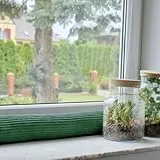 4L Textil Zugluftstopper aus Cord Durchzugstopper Windstopper für Türen und Fenster Luftzugstopper für Tür Türschlange Türrolle 70 cm 80 cm 90 cm 100 cm 150 cm (Grün, 100 cm)