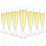 Huanmin 50 Stück Sektgläser Plastik 160ml Sektgläser Kunststoff Mehrweg, Transparent Bruchsicher Champagnergläser Mimosa für Sekt, Champagner, Cocktails, Sektempfang, Hochzeit, Geburtstag, Party (50)