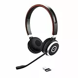 Jabra Evolve 65 SE Schnurloses Stereo-Headset - Bluetooth-Headset mit Mikrofon mit Geräuschunterdrückung und langlebigem Akku - Unified Communications zertifiziert für Zoom, Unify und mehr - Schwarz