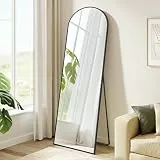 SONGMICS Ganzkörperspiegel, 150 x 40 cm, bogenförmiger Standspiegel, Rahmen aus Aluminiumlegierung, Hartglas, für Schlafzimmer, Wohnzimmer, Garderobe, tintenschwarz LFM035B01