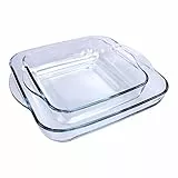 Borcam 2er Set Auflaufformen eckig 28x28x6cm und 22x22x6cm