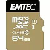 Emtec ECMSDM64GXC10 EliteGold 64GB microSDXC Speicherkarte - Highspeed, SD-Adapter UHS-I, U1, bis 85 MB/Sek
