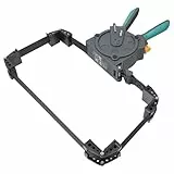 wolfcraft Einhand-Rahmenspanner 3681000 – Bandspanner zur schnellen Fixierung von Brettern & Rahmen – Ratschen Eckspanner mit 5m Spannband