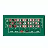 Relaxdays Roulettematte 60x120 cm, Pokerunterlage mit Aufbewahrungsrolle, rutschfeste Gummiunterlage, Casinospiele, grün