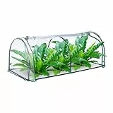 Relaxdays Foliengewächshaus, Stecksystem, aufrollbare Tür, H x B x T: 50 x 130 x 60 cm, Stahl & PVC, transparent, grün