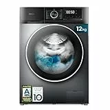 Cecotec Waschmaschine 12 kg Frontlader Bolero DressCode 12500 Inverter Steel A, 1400 U/min, Inverter Plus Motor, 16 Progr, SteamMax, Pearl Drum, Delay Start, Drum Clean, Display, Allergy Care, Stop&Go