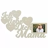 Namofactur Mutter Geschenkideen Danke das es Dich gibt Geschenk zum Muttertag Geburtstag Beste Mama Geschenke personalisiert mit Name Gravur Bilderrahmen 10x15 cm (V1)
