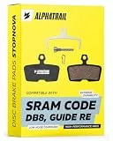 Performance Bremsbeläge für SRAM Code R RSC DB8 & Guide RE & G2 RE Bremsanlagen I Organisch I 1 Paar I Starke Bremskraft & langlebig I Alphatrail Scheibenbremsbeläge für MTB & E-Bike