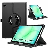 TiMOVO Drehbare Hülle für Samsung Galaxy Tab A11+/A11 Plus 11 Zoll 2025 (SM-X230/‎X236/‎‎X238), 90° Rotations-Stand, Tablet Hülle mit Auto Aufwachen/Schlafen, Schwarz