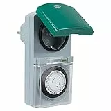 REV Zeitschaltuhr, für innen und aussen, mechanisch, 48 Zeiten/Tag, 30Min. 3680W, grau/grün