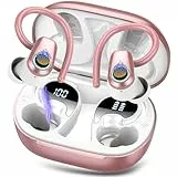 Bluetooth Kopfhörer Sport, Kopfhörer Kabellos Bluetooth 5.3 mit 4 Mic, 2024 In Ear Kopfhörer Noise Cancelling Dual LED Earbuds, 50Std Tiefer Bass, IP7 Wasserdicht Ohrhörer, für Arbeit Studium Sport