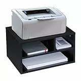 Relaxdays Druckerständer Schreibtisch, 3 Fächer, Regal für Drucker, Druckerhalter, H x B x T: 22,5 x 40 x 30 cm, schwarz
