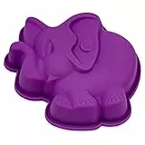 BlueFox Kuchenform Silikon mit Elefant 15cm, besondere Backform, Torten-Boden, Geburtstagskuchen, Motivbackform, Obstkuchen, Backzubehör, Temperaturbeständig Farbe: Lila
