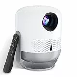 VISULAPEX Beamer, 360° Drehbarer Projektor mit WiFi Bluetooth Beamer, Full HD 1080P Unterstützung mit Elektrischer Fokus, 200'' Display Kompatibel Mit TV Stick/HDMI/USB/AV/Laptop/iPhone/Android