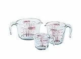 Pyrex – Messkrug aus strapazierfähigem Glas, Glas, durchsichtig, Set 3 pièces