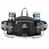 WATERFLY Gürteltasche mit Flaschenhalter, Gurt Verstellt Bauchtasche Hundetraining Handyfach Wasserdicht Hüfttasche für Wandern Reise Camping