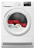 AEG Wärmepumpentrockner 8 kg, Serie 7000 SensiDry - Schonendes & Energiesparendes Trocknen, neue EKK D, Schontrommel, Weniger Bügelaufwand mit Reversierautomatik, Spart Zeit, Knitterschutz, TR7T50580