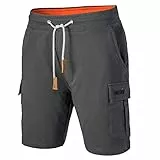 Mount Swiss Cargo Shorts Herren I Bermuda Shorts für Herren mit 6 Taschen & Klett- BZW. Reiß-Verschluss I Freizeit Cargo Hose Herren Übergröße I Größe 8XL, Anthrazit