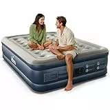 iDOO Luftmatratze Selbstaufblasend, Luftbett 2 Personen mit Elektrischer Luftpumpe, Aufblasbare Matratze Schnelles in 3 Minuten Aufblasen/Luftablassen, Gästebett für Camping 203x152x46cm 295kg MAX