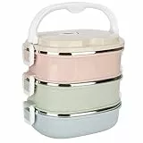 lyrlody Thermo-Lunchbox aus Edelstahl -Box mit 1/2/3 Tragbarer Luftdichter Lunchbox mit Griff für Erwachsene und Kinder(3 Schichten)