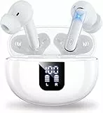 EUQQ Kopfhörer Kabellos Bluetooth 5.4 ANC+ENC Noise Cancelling In Ear Kopfhörer 360° HiFi Stereo 1 std Schnellladung 36 Std Spielzeit Ohrhörer mit LED Ladebox S/M/L Ohr Kappen Type C Ladekabel (Weiß)