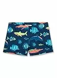 Sanetta Jungen-Badehose dunkelblau Fische | Bequeme und schnell trocknende Badehose aus recyceltem Polyester für Jungen. Bademode für Kinder