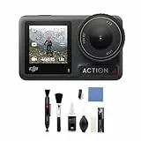DJI Osmo Action 4 Standard-Combo – 4K/120fps wasserdichte Action-Kamera mit einem 1/1,3-Zoll-Sensor, atemberaubende Low-Light-Aufnahmen, 10-Bit- und D-Log M-Farbleistung (Reinigungsset)