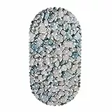 Relaxdays Badewannenmatte Steinoptik, rutschfeste Badeeinlage mit Saugnäpfen, waschbare Rutschmatte, 36 x 68 cm, natur, 1 Stück