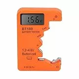 Batterietester mit LCD Display, Universeller Batterietester für AA AAA 6F22 9 V 1.5 V Batterie, Batterietester für Haushaltsbatterien – Kleine Elektrische Geräte (Orange)