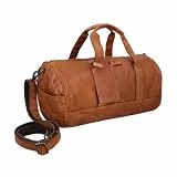 Gusti Reisetasche Leder Weekender Leder 18L Cognac Vintage Handgepäck Tasche für Damen Herren – robuste Sporttasche Damen Retro Unisex Weekender Handgepäck
