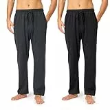 Timone Herren Schlafanzugshose Lang Pyjamahose aus Baumwolle Freizeithose Schlafhose Loungewearhose mit Taschen Nachtwäsche Hose für Herren Sleepwear TPP-001 ((2Pack) Anthrazit/Schwarz, 5XL)
