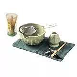 Lrocotanc Matcha Set - Matcha Tea Set 7 Piece - Matcha Besen Set - für Einsteiger - Matcha Besen, Matcha Filtersieb, Matcha-Schale, Matcha Löffel, Teetuch, Keramik-Chasenhalter und