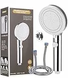 jutyum Duschkopf mit Schlauch, 6 Strahlarten Wassersparend, Duschbrause 1.5M und Halterung Ohne Bohren, Handbrause, Shower Head, Zuverlässige Befestigung