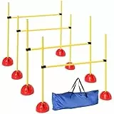 PawHut Agility Set Hunde 4-teiliges befüllbar Agility-Ausrüstung für Hundetraining Steckhürdenset mit höhenverstellbar Hürden Tragetasche Trainingszubehör Koordinationstraining für Spiele Training