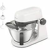 Kenwood Multi Tasker - Küchenmaschine, 1000W Motor, 44% leiser*, 4,3l Rührschüssel mit Griff, 1,7kg Teigkapazität, 7 Geschwindigkeiten, Rührarm-Lift, Zubehörfach, Spritzschutz, Weiß (KHC30.000WH)