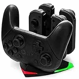 snakebyte Arrow Charge S - Nintendo Switch Ladestation für 4 Joy-Cons und 1 Switch Pro Controller, 5-in-1 Siwtch Ladegerät, LED-Ladestatusanzeige, inkl Type-C Kabel und Adapter für Pro Controller