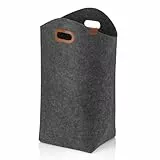 kela Filz Wäschesack faltbar, Laundry Baskets, Wäschesammler 61 cm, FAY, verstärkte Griffe, dunkelgrau
