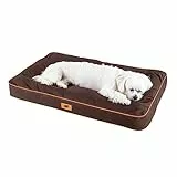 Ferplast Hundematte & Katzenmatte Klein - Orthopädisches Hundebett - Hundebett Waschbar & Kratzfest - Hundekissen - Hundebett Flauschig - Herausnehmbare Polsterung - Polo - 65 x 40 x h 8 cm, S, BRAUN